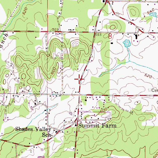 Topographic Map of McAdory Fire and Rescue Station 1, AL