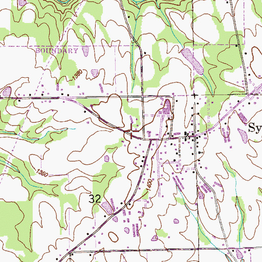 Topographic Map of Sylvania Fire Department Station 2, AL