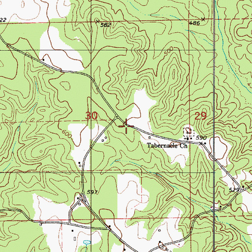 Topographic Map of Lawley Volunteer Fire Department Station 2, AL