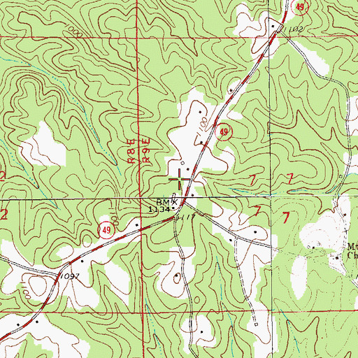 Topographic Map of Mountain Volunteer Fire Department, AL