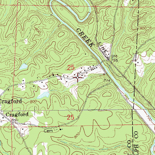 Topographic Map of Corinth Volunteer Fire Department, AL