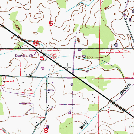 Topographic Map of Danville Volunteer Fire Department Station 2, AL