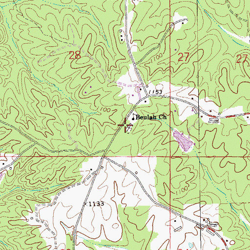 Topographic Map of Muscadine Volunteer Fire Department, AL