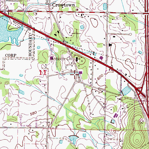 Topographic Map of Decatur Fire and Rescue Station 8, AL