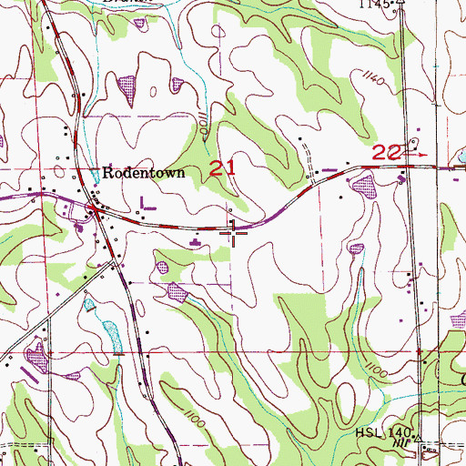 Topographic Map of Aroney Fire Department Station 2, AL