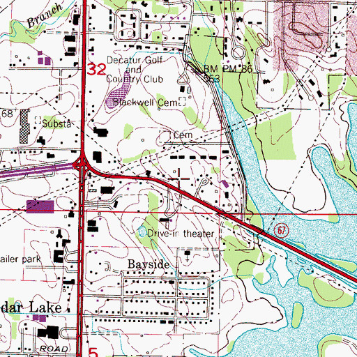 Topographic Map of Decatur Fire and Rescue Station 6, AL