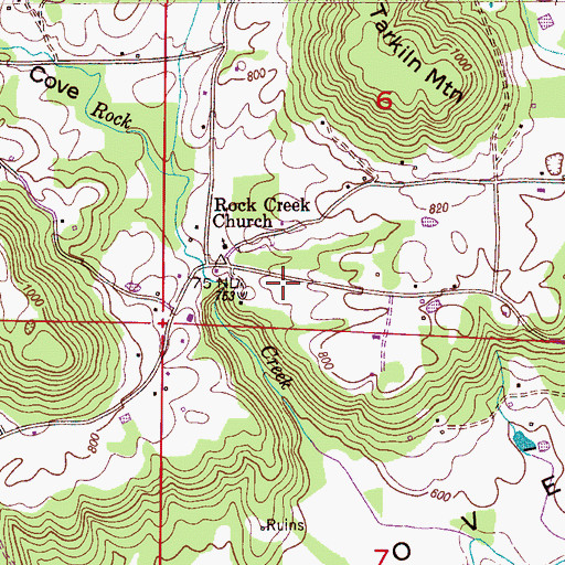Topographic Map of Rock Creek Volunteer Fire Department, AL