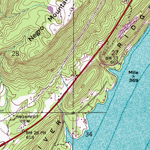 Topographic Map of Waterfront Fire Department, AL