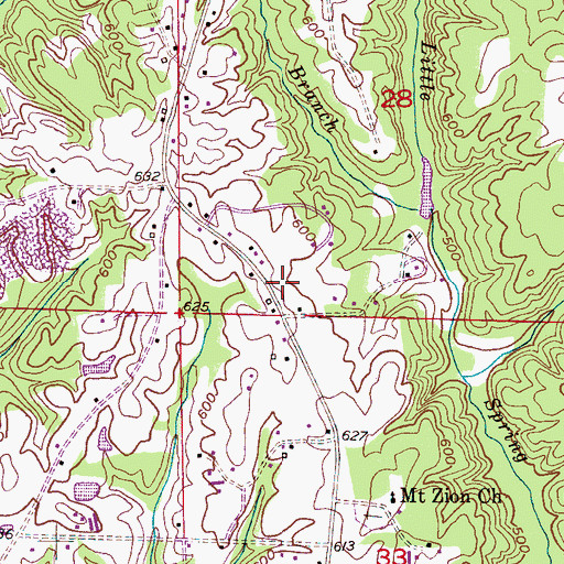 Topographic Map of Mount Zion Volunteer Fire and Rescue, AL