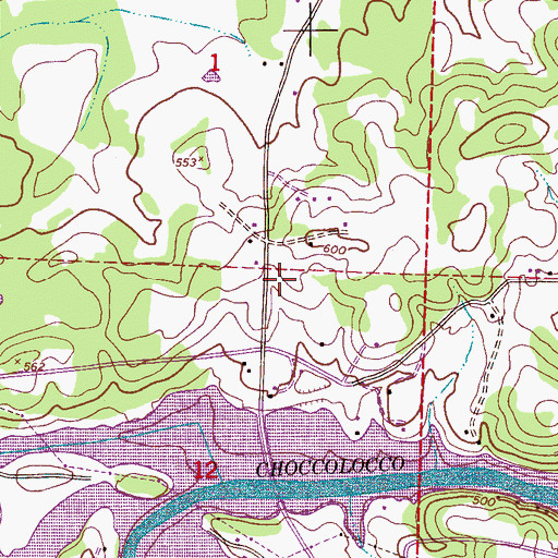 Topographic Map of Lincoln Fire and Rescue Station 2, AL