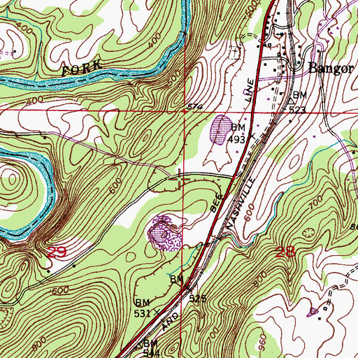 Topographic Map of Bangor Volunteer Fire Department, AL