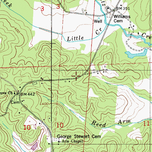 Topographic Map of Cedar Grove Fire Department, AL