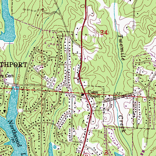 Topographic Map of Northport Fire Rescue Station 2, AL