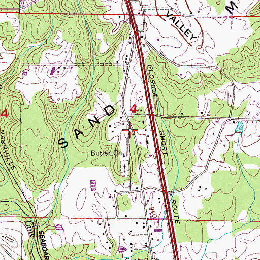 Topographic Map of Mountainboro Volunteer Fire Department Station 2, AL