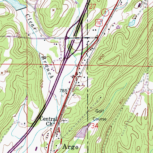 Topographic Map of Argo Fire and Rescue Station 1, AL