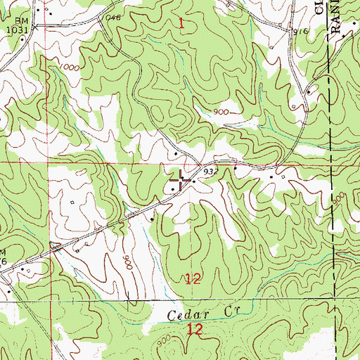 Topographic Map of County Line Volunteer Fire Department, AL