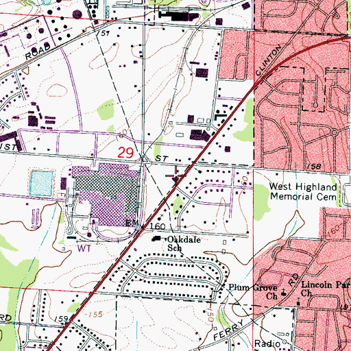 Topographic Map of Tuscaloosa Fire and Rescue Station 8, AL