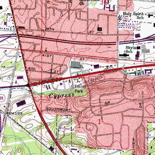 Topographic Map of Tuscaloosa Fire and Rescue Station 7, AL