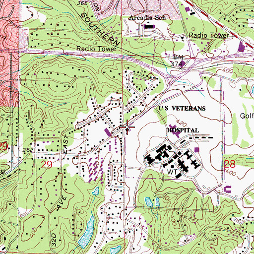Topographic Map of Tuscaloosa Fire and Rescue Station 6, AL