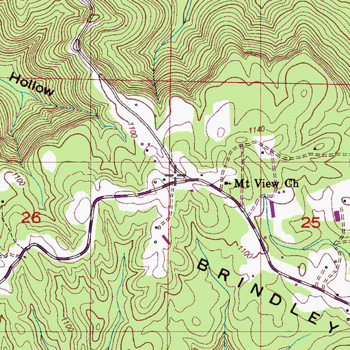 Topographic Map of Oden Ridge Volunteer Fire Department Station 2, AL