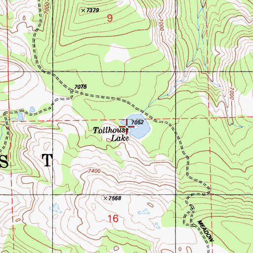 Topographic Map of Tollhouse Lake, CA