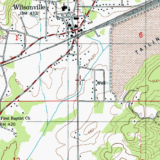 Topographic Map of Southeast Shelby County Rescue Station 2, AL