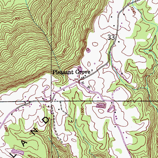 Topographic Map of Pleasant Grove Volunteer Fire Department, AL