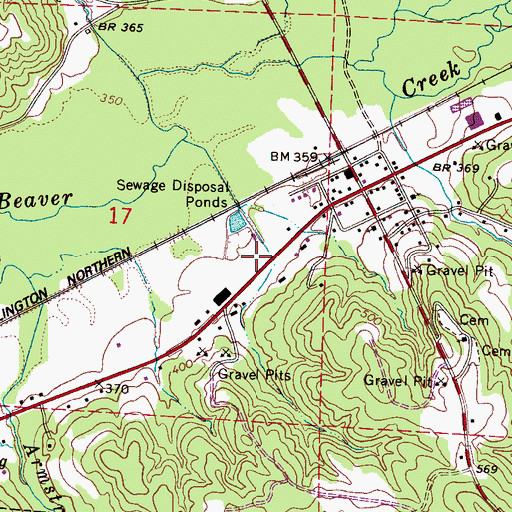 Topographic Map of Beaverton Volunteer Fire Department, AL