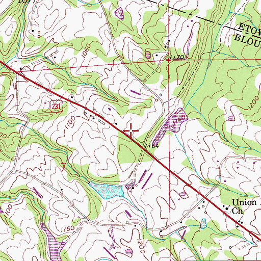 Topographic Map of Straight Mountain Volunteer Fire Department Station 2, AL