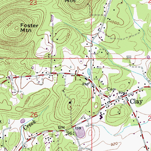 Topographic Map of Center Point Fire and Rescue Station 4, AL