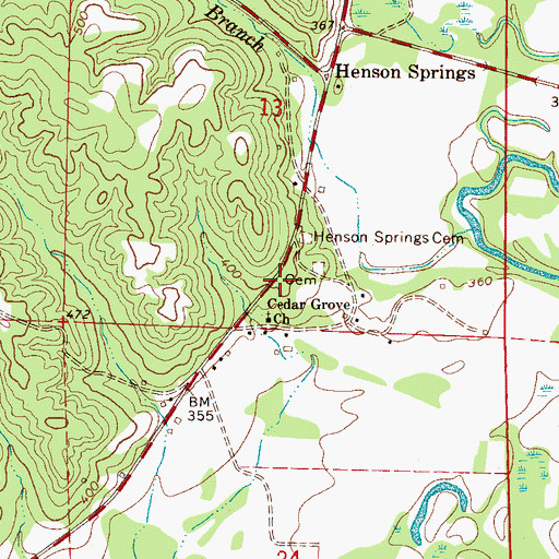 Topographic Map of Henson Springs Fire Department, AL