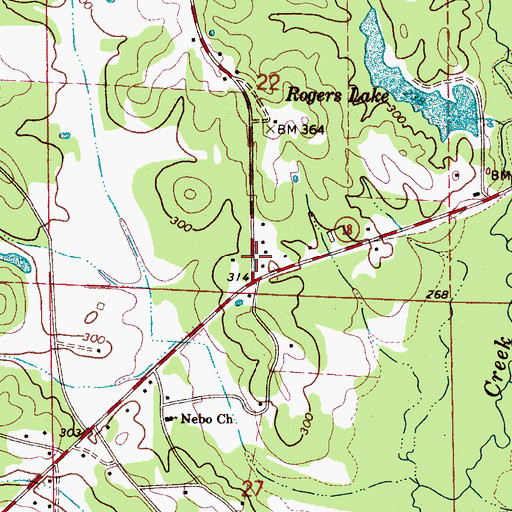 Topographic Map of Molloy Volunteer Fire Department, AL