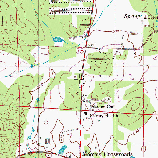Topographic Map of West Shelby Fire and Rescue District Station 2, AL