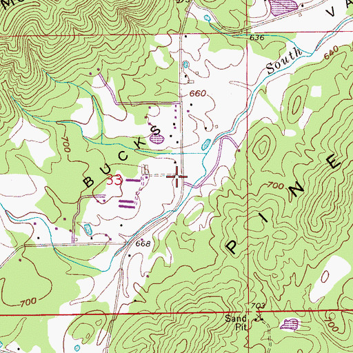 Topographic Map of Cool Springs Volunteer Fire Department, AL