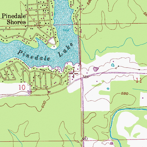Topographic Map of Pinedale Volunteer Fire Department, AL