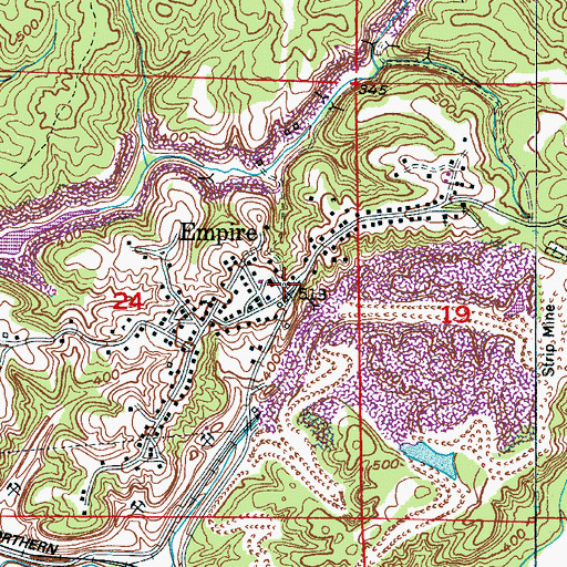 Topographic Map of Empire Volunteer Fire Department, AL