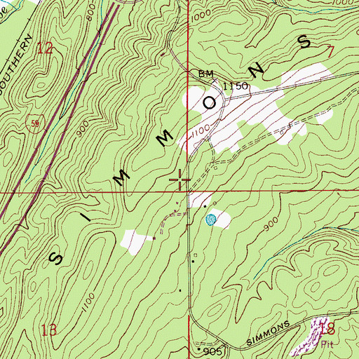 Topographic Map of Springville Fire and Rescue Station 2, AL