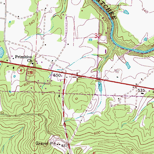 Topographic Map of Hamilton Fire and Rescue Station 2, AL