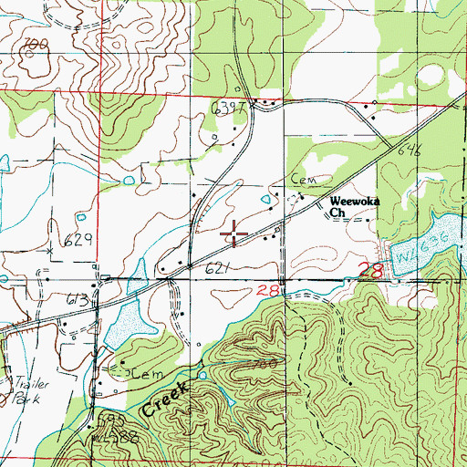 Topographic Map of Berney Station Volunteer Fire Department, AL