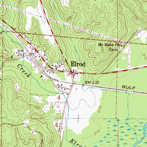 Topographic Map of Sipsey Valley Volunteer Fire Department Elrod Station, AL