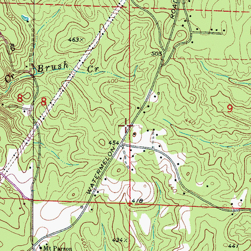Topographic Map of Yellow Creek Volunteer Fire Department, AL
