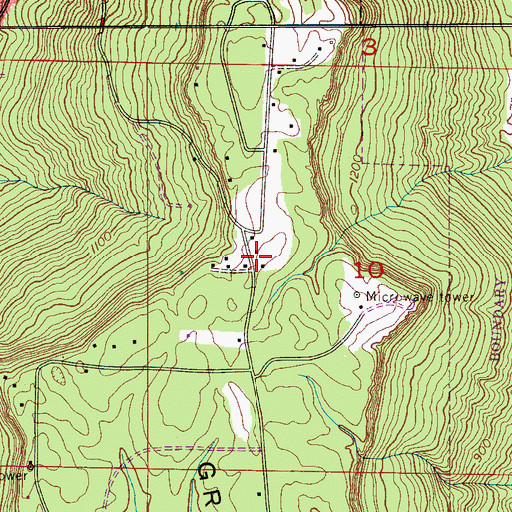 Topographic Map of Green Mountain Volunteer Fire Department, AL