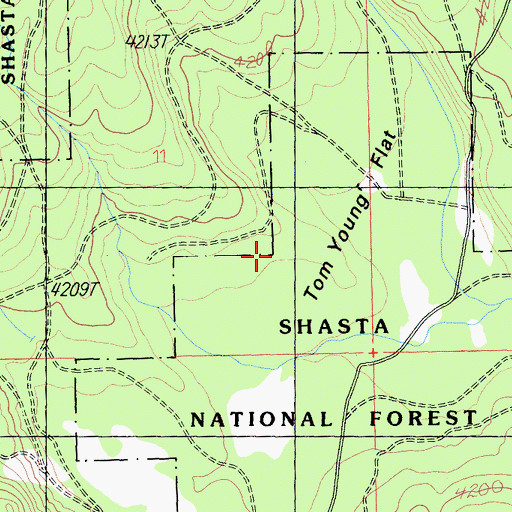 Topographic Map of Tom Young Flat, CA