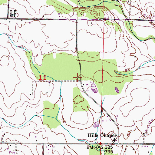 Topographic Map of Hazel Green Fire and Rescue Station 3, AL