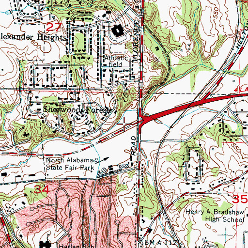 Topographic Map of Florence Fire Department Station 5, AL