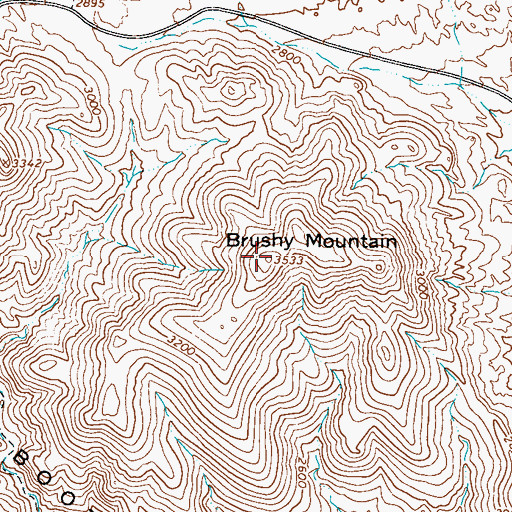 Topographic Map of Brushy Mountain, AZ