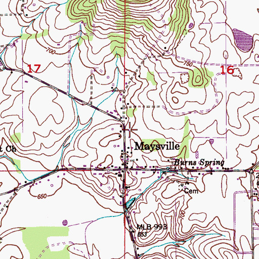 Topographic Map of Central Volunteer Fire Department Station 1, AL