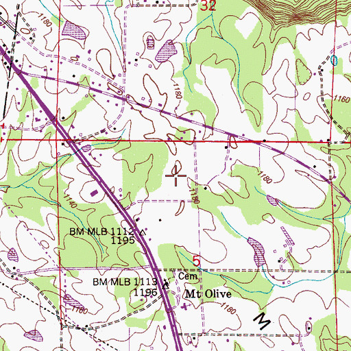 Topographic Map of Brindlee Mountain Volunteer Fire Department Station 4 Substation, AL