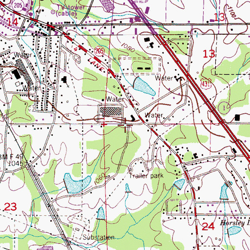 Topographic Map of Albertville Fire and Rescue Station 2, AL