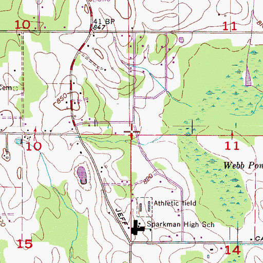 Topographic Map of Toney Volunteer Fire Department Station 3, AL